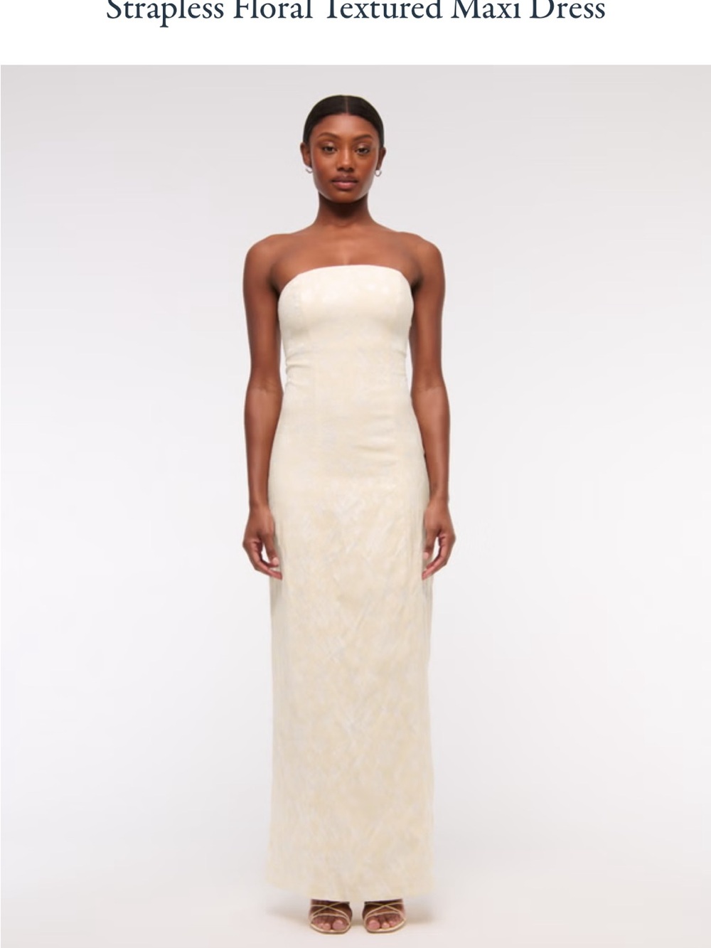 Abercrombie & Fitch Strapless Cream Floral Maxi Dress